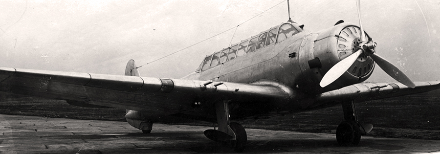 Штурмовик БШ-1 (лицензионный «Vultee» V-11GB) на испытаниях.